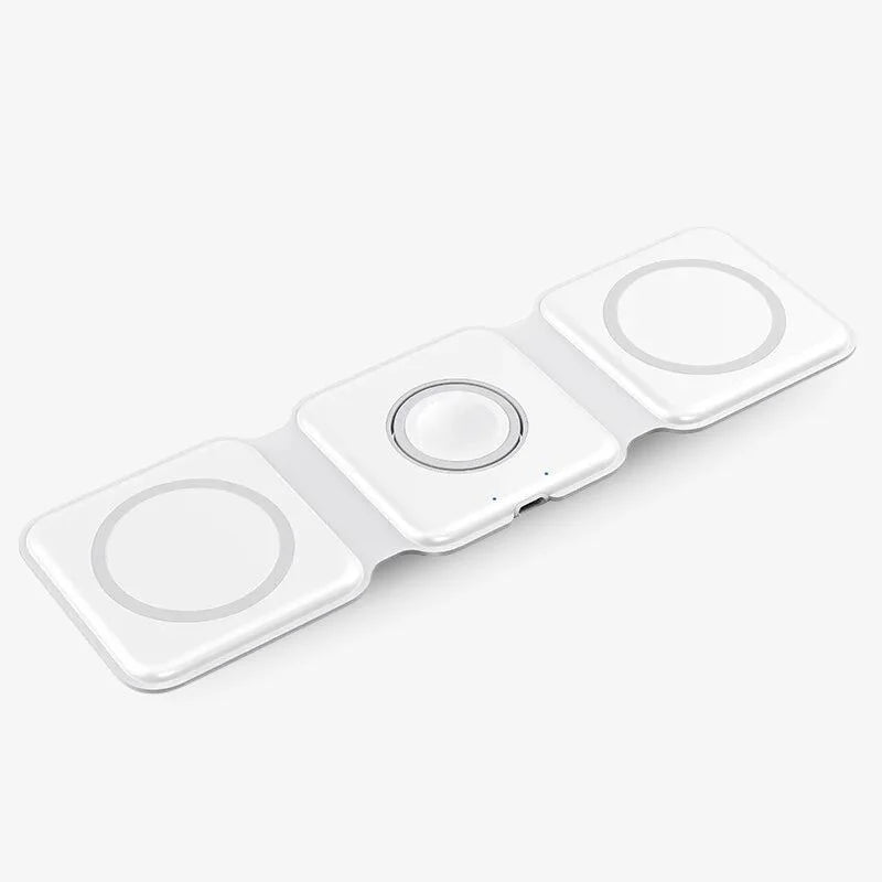 3-in-1 Faltbare Ladestation für Smartphones und Tablets – Kabelmanagement, Kompakt und Tragbar, Schwarz 1