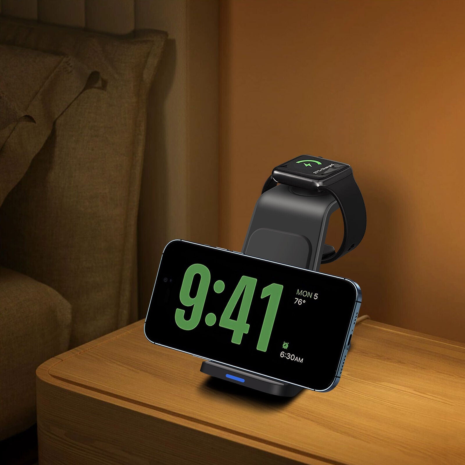 3-in-1 Kabellose Ladestation für iPhone, AirPods und Apple Watch – Schnell, Sicher und Kompakt in Schwarz 3