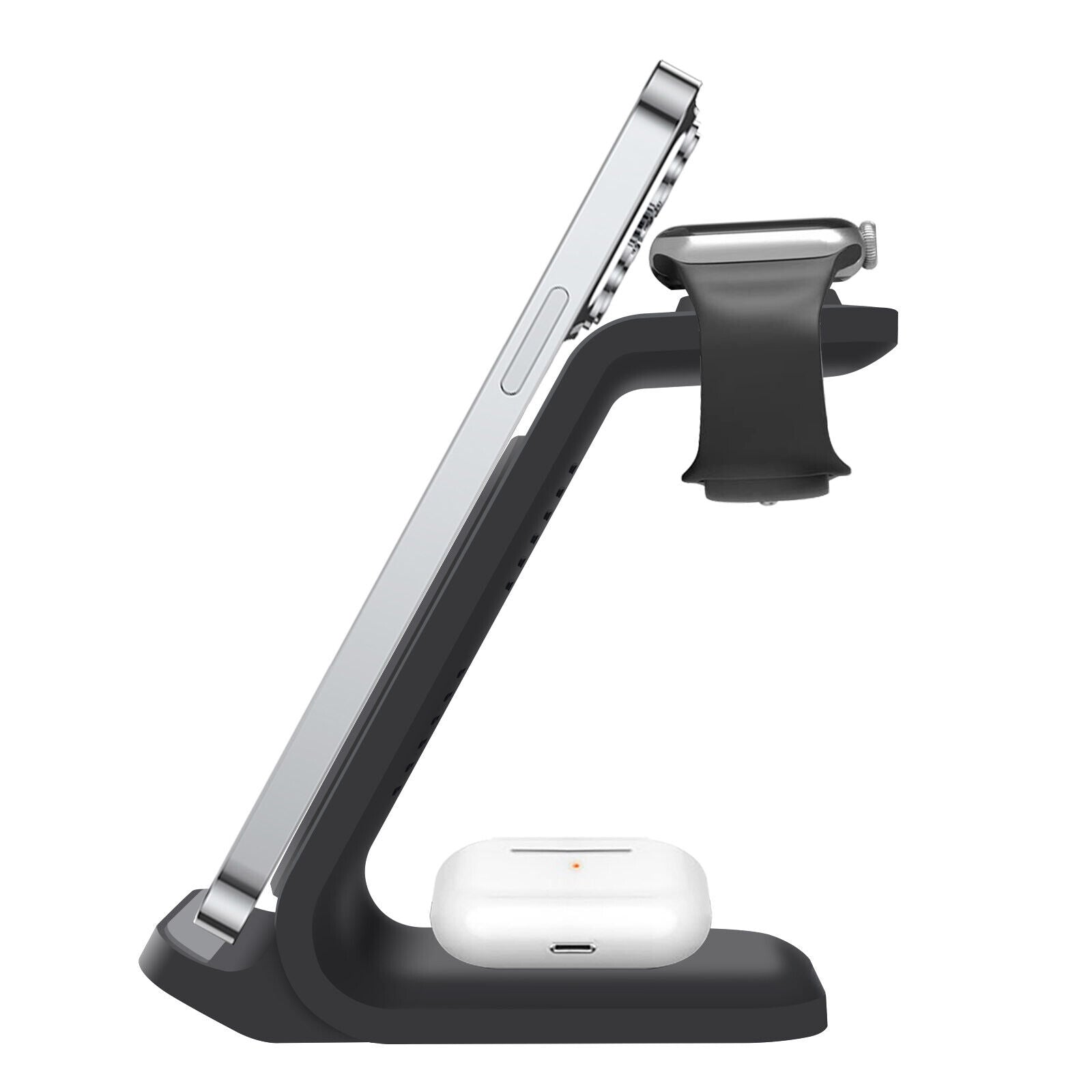 3-in-1 Kabellose Ladestation für iPhone, AirPods und Apple Watch – Schnell, Sicher und Kompakt in Schwarz 4