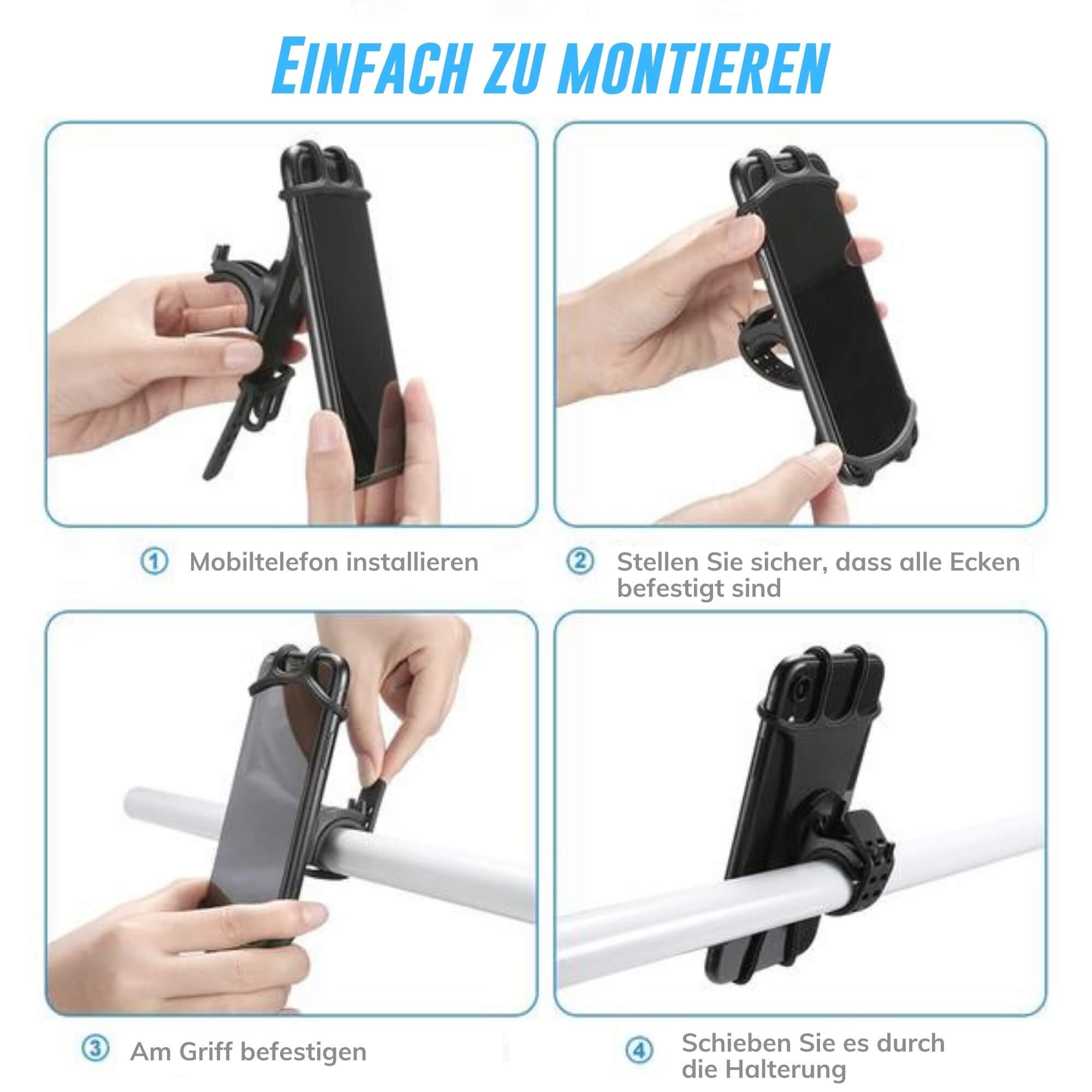 360° Handyhalterung fürs Fahrrad, Motorrad & Auto - FlexGrip 6