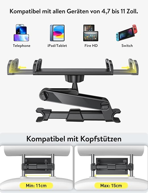 Auto Tablet Halterung für Kopfstütze  360°