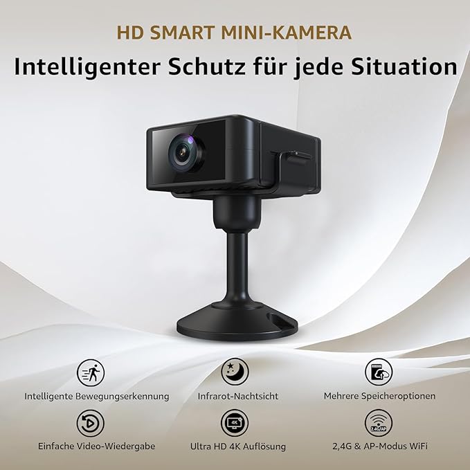 InvisiCam | Mini Überwachungskamera Kabellos Schwarz