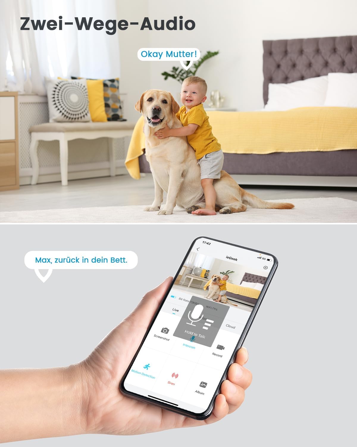 SecureCam | Außenkamera 1080P mit Bewegungsmelder