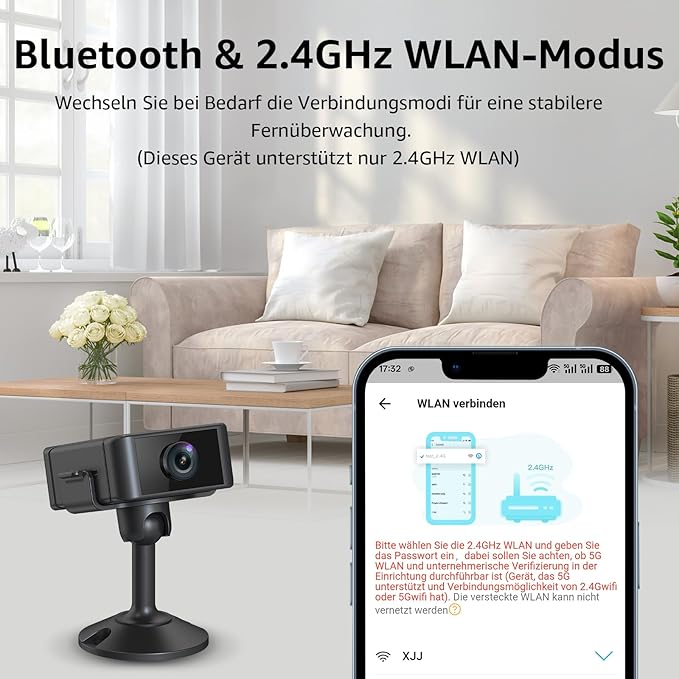 InvisiCam | Mini Überwachungskamera Kabellos Schwarz