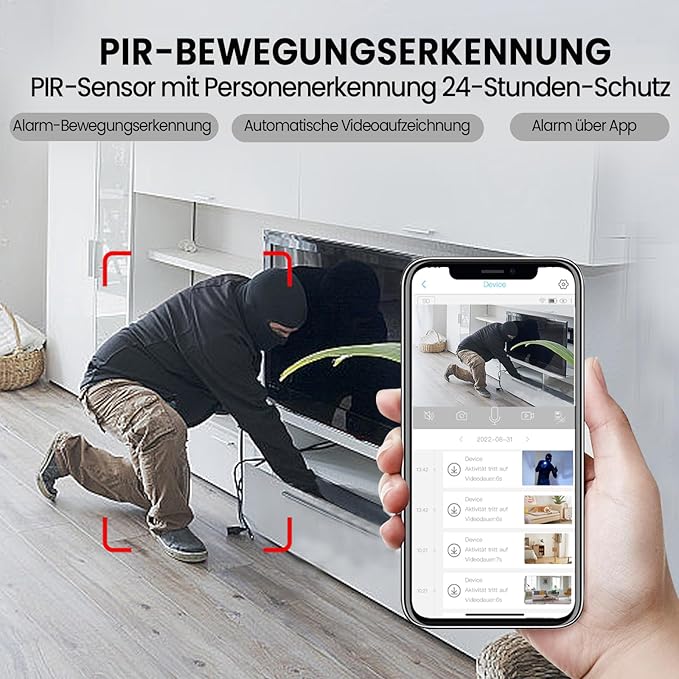 Optivue | Mini Überwachungskamera Kabellos Schwarz