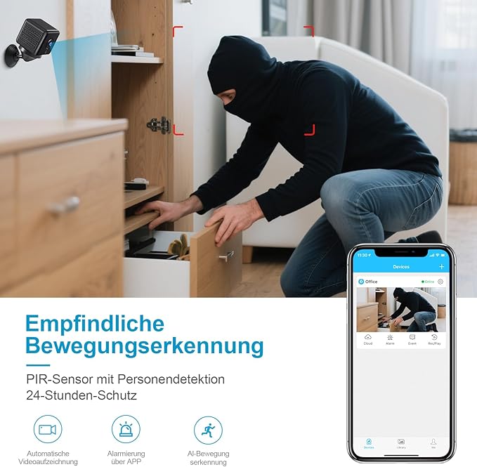 SecureCam | Außenkamera 1080P mit Bewegungsmelder