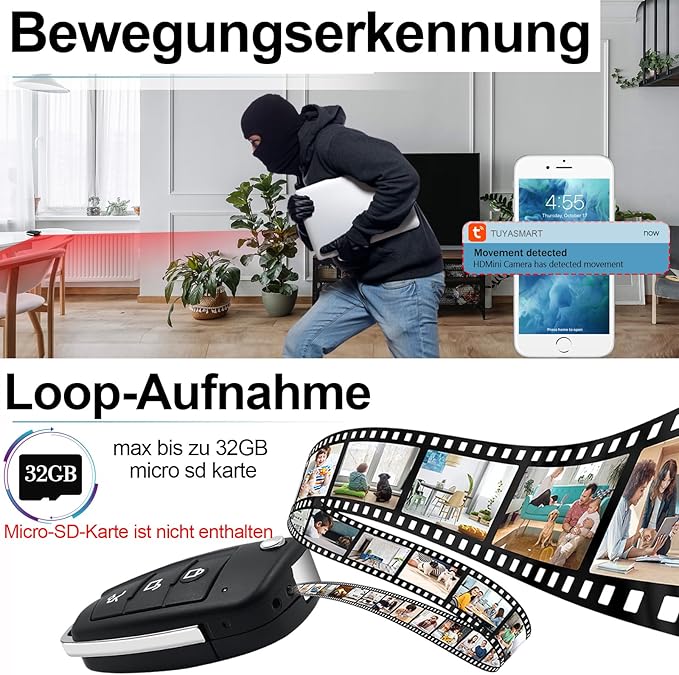 ANGMI | Mini Autoschlüssel Bodycam 1080P HD