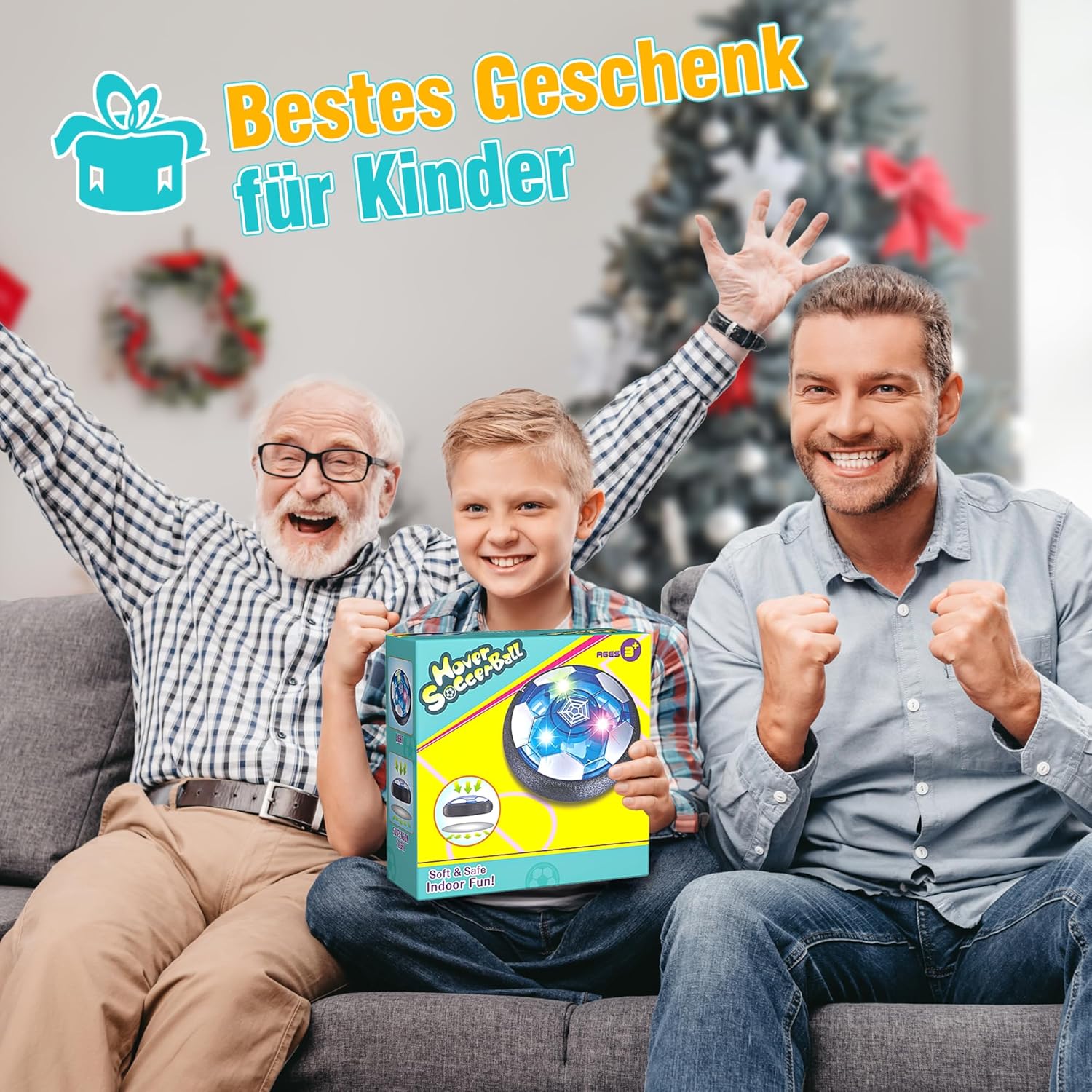 FunPlay | Schwebender Fußball mit LED-Licht und Musik