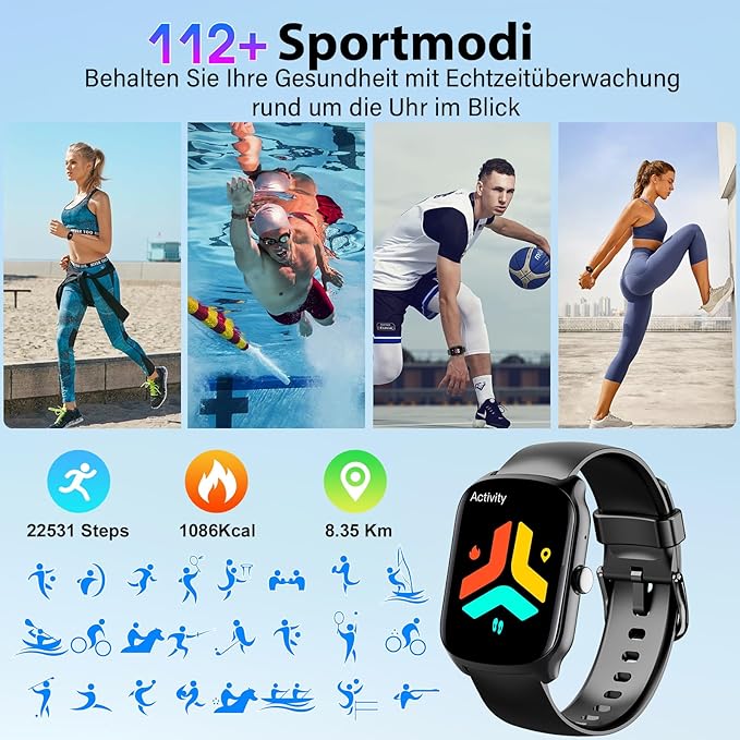 Tempo | Fitness Smartwatch für Herren & Damen