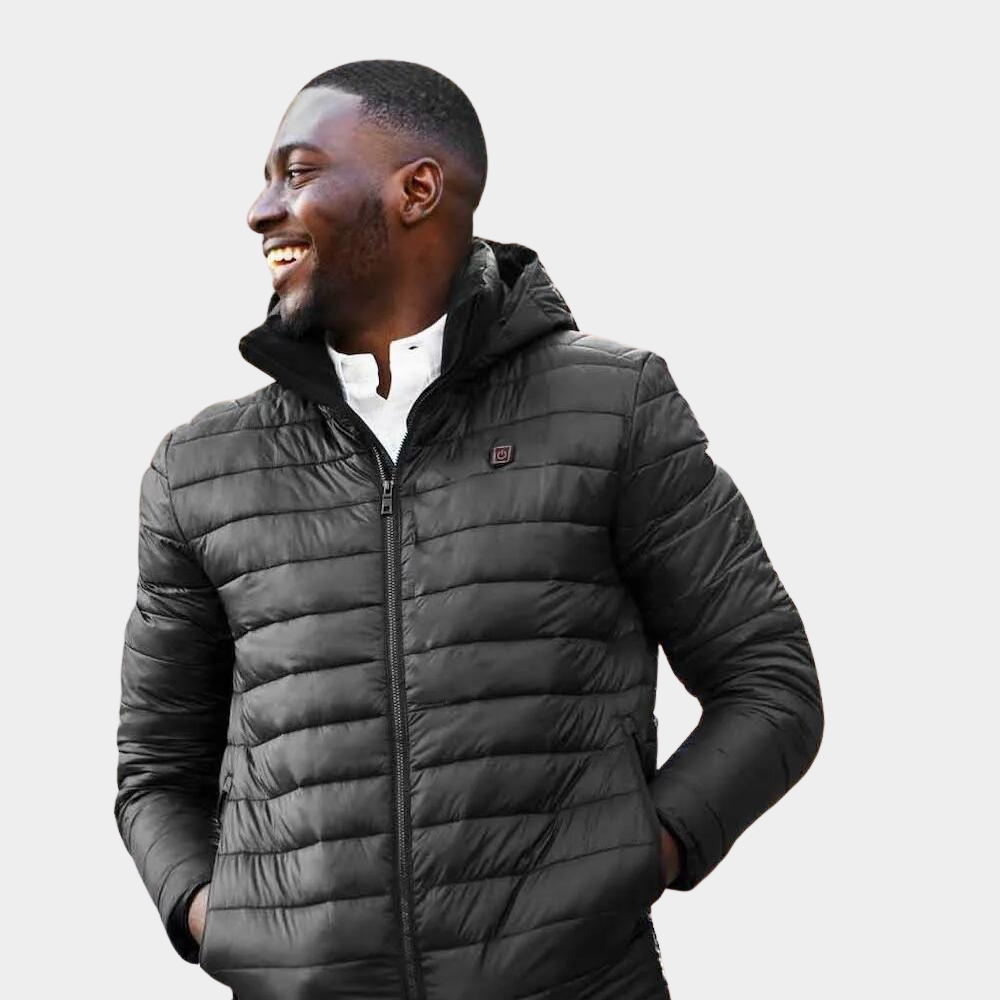 Beheizbare Jacke Herren mit 9 Heizzonen und 3 Temperaturstufen – Wind- und wasserabweisend für Outdoor und kalte Tage 5