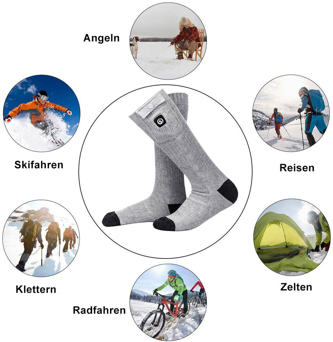 Beheizbare Socken mit Akku - 6 Stunden Heizzeit für kalte Füße 6
