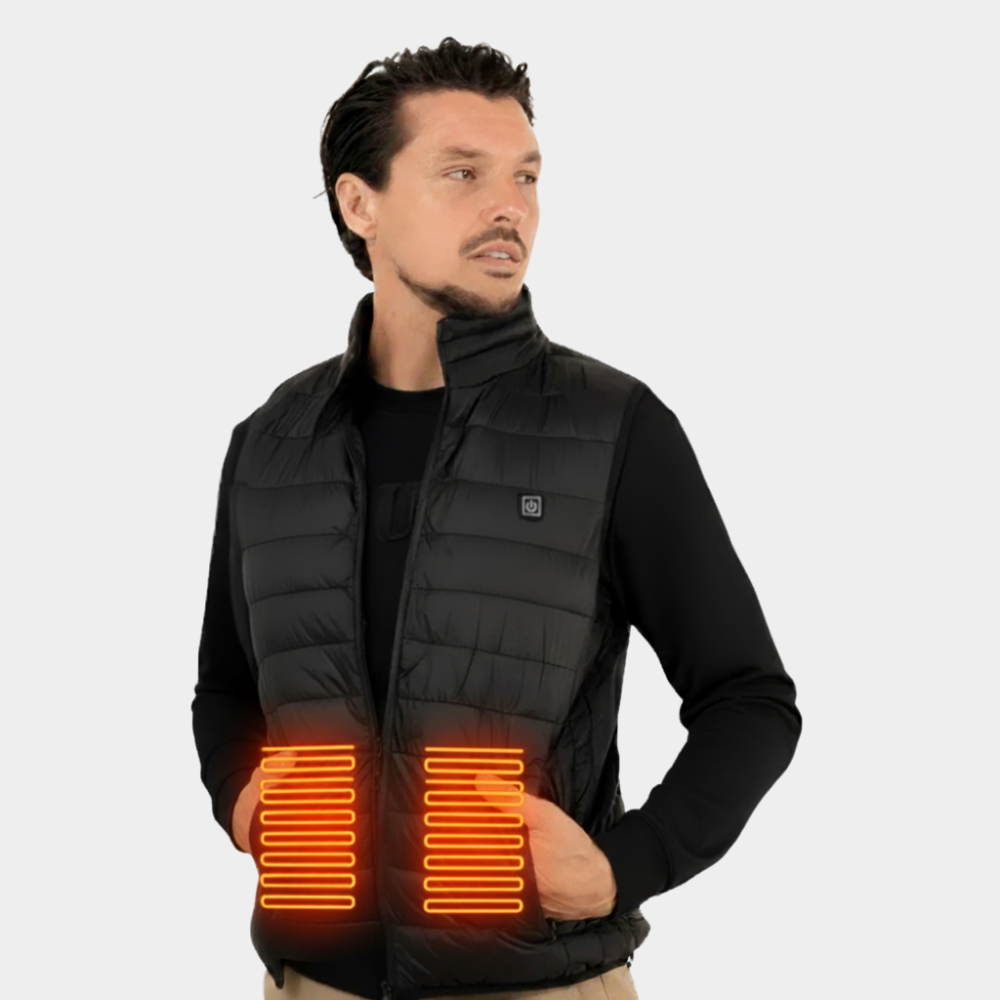 Beheizbare Weste Unisex mit 9 Heizzonen und 3 Temperaturstufen – Heizweste für Damen und Herren, Ideal für Outdoor und Sport 0