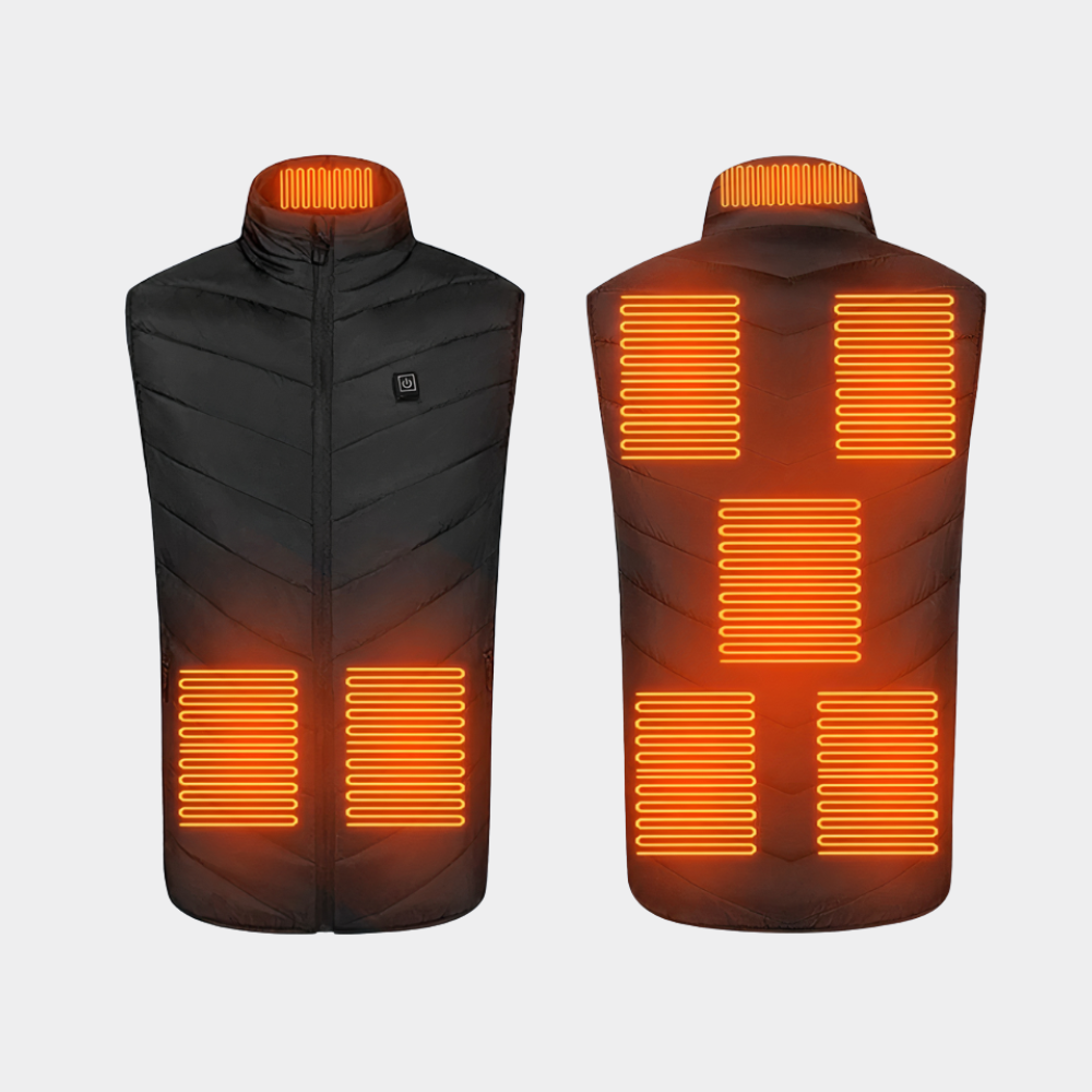 Beheizbare Weste Unisex mit 9 Heizzonen und 3 Temperaturstufen – Heizweste für Damen und Herren, Ideal für Outdoor und Sport 2