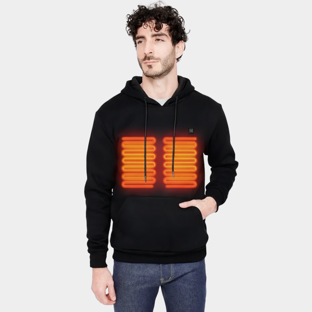 Beheizbarer Hoodie Unisex mit 5 Heizzonen, 3 Temperaturstufen und 16 Stunden Akkulaufzeit – ThermoHoodie™ 0
