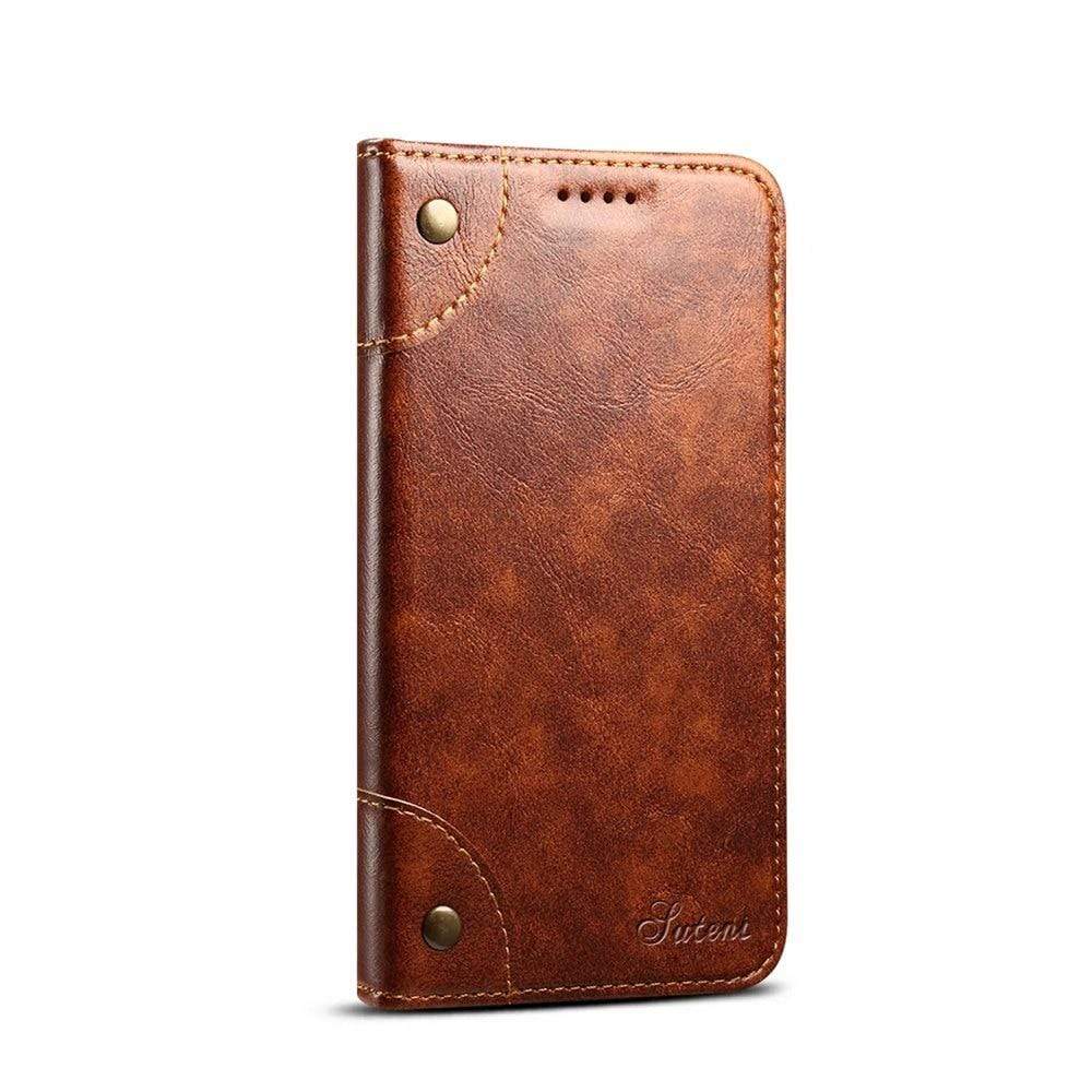 Echte Leder Flip-Wallet-Hülle für iPhone 14 Pro, 14, 13 mit Kartenhalter und Ständer – Schwarz, Blau, Braun, Rot 7