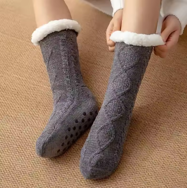 Flauschige Haussocken Herren mit Rutschfester Sohle für Komfort 7