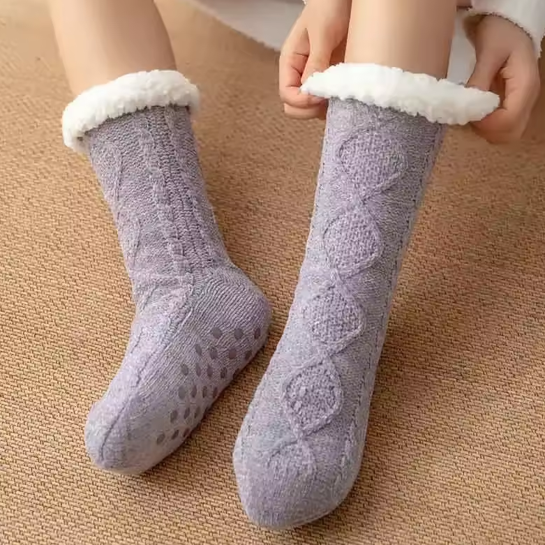 Flauschige Haussocken Herren mit Rutschfester Sohle für Komfort 8