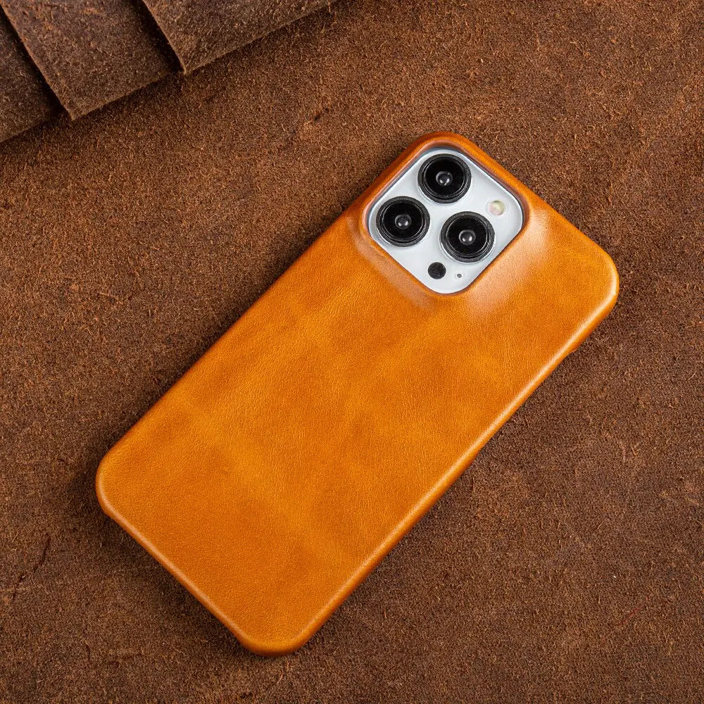 Handgefertigte iPhone Hülle aus echtem Rindsleder – Elegantes Design für iPhone 14 Pro, 14 Pro Max, 14 und 13 – Optimaler Schutz und Schlankes Design 12
