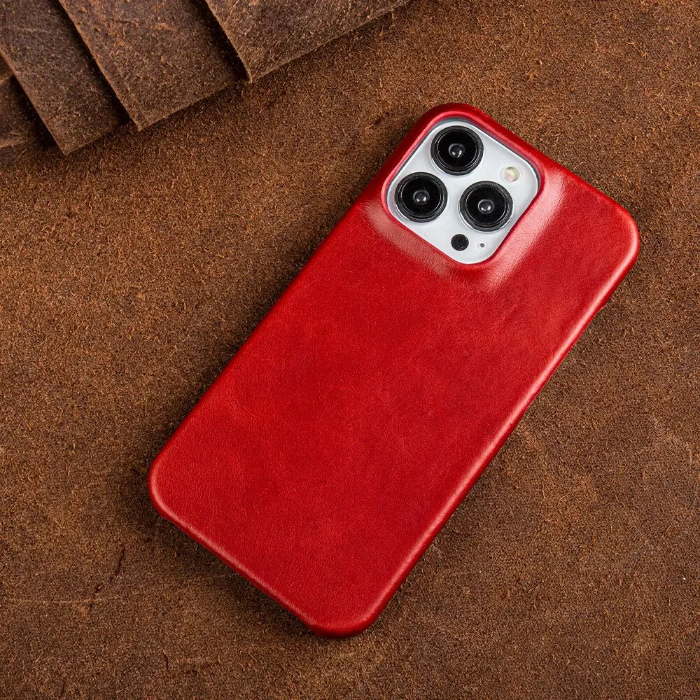 Handgefertigte iPhone Hülle aus echtem Rindsleder – Elegantes Design für iPhone 14 Pro, 14 Pro Max, 14 und 13 – Optimaler Schutz und Schlankes Design 6