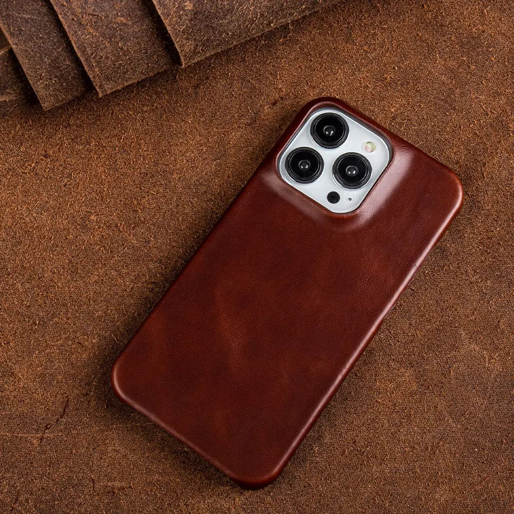 Handgefertigte iPhone Hülle aus echtem Rindsleder – Elegantes Design für iPhone 14 Pro, 14 Pro Max, 14 und 13 – Optimaler Schutz und Schlankes Design 8