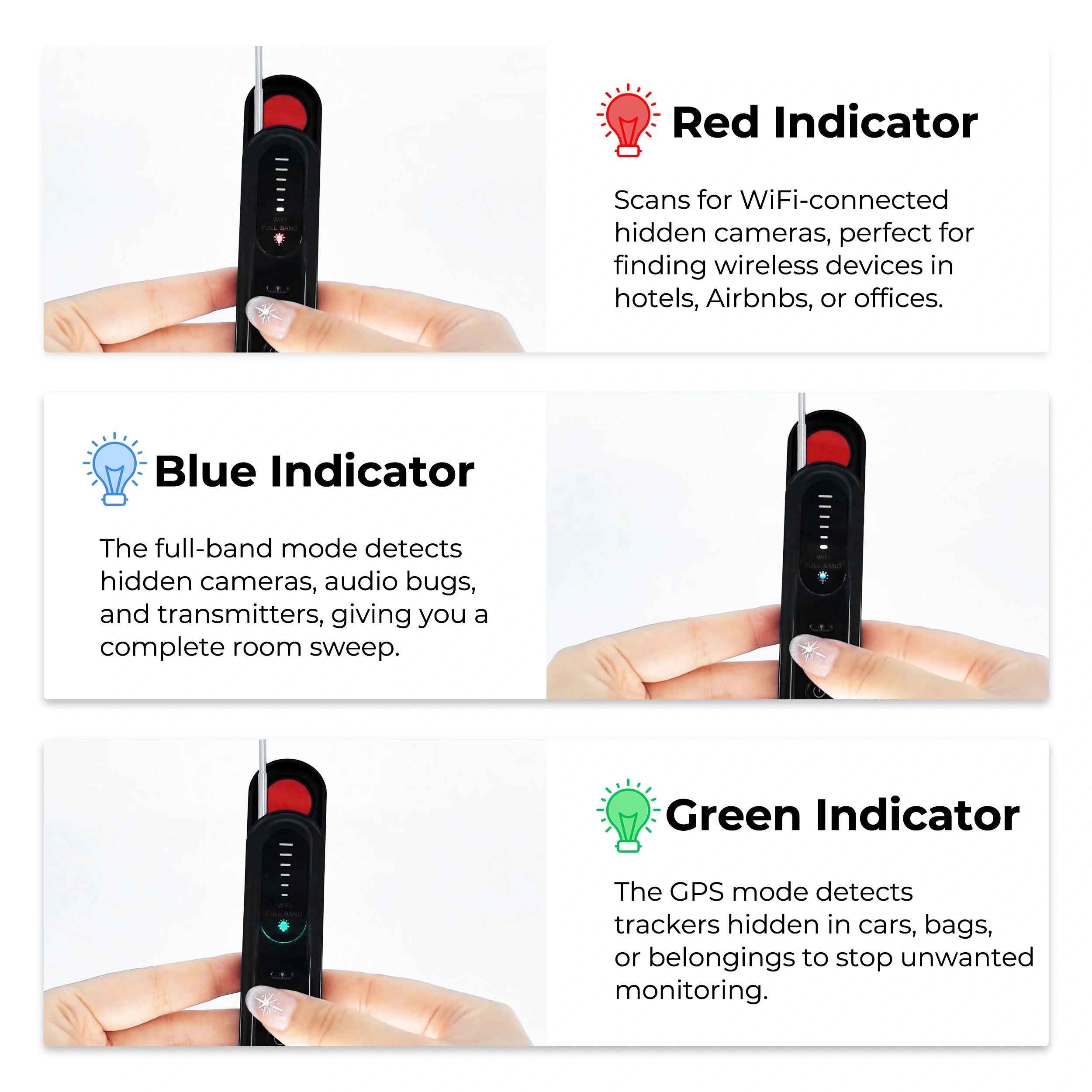 Intelligenter Detektor für versteckte Kameras und GPS-Tracker – Kompakt, leistungsstark und benutzerfreundlich 5