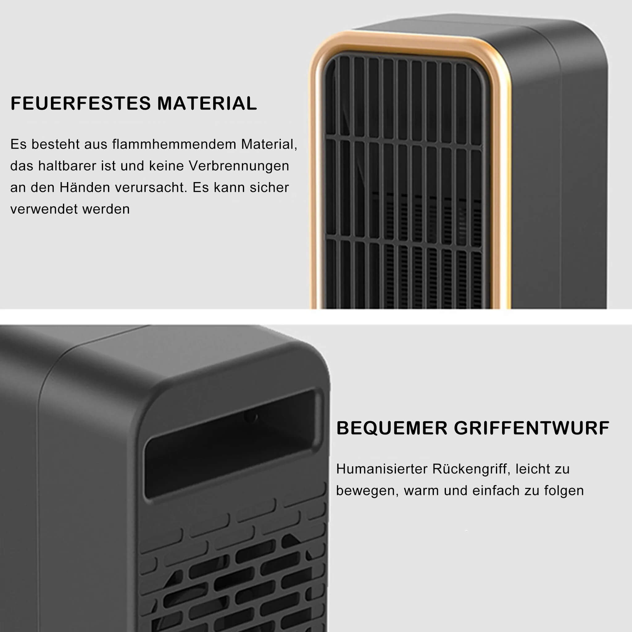 Keramik Heizlüfter 500W mit Thermostat – Energiesparend, Schnelles Heizen für Innenräume, Leise und Sicher 6