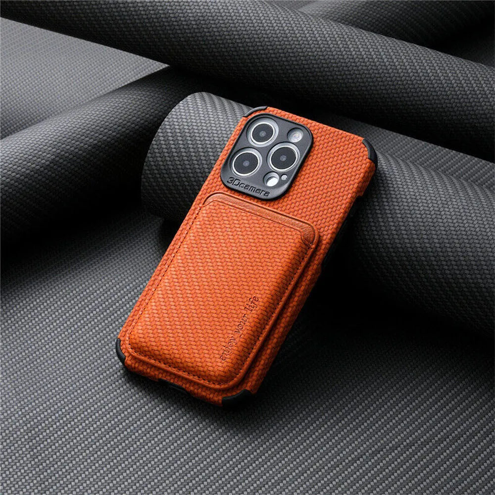 MagSafe iPhone Hülle mit Wallet aus Carbonfaser für iPhone 13, 14 Pro, 14 – Schlankes Design, Optimaler Schutz, Integriertes Kartenfach 3