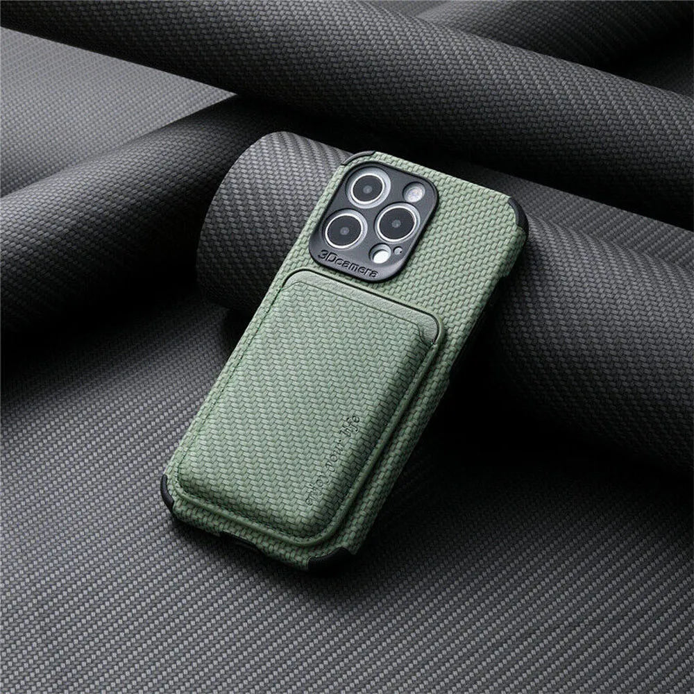 MagSafe iPhone Hülle mit Wallet aus Carbonfaser für iPhone 13, 14 Pro, 14 – Schlankes Design, Optimaler Schutz, Integriertes Kartenfach 5
