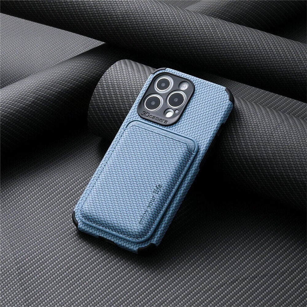 MagSafe iPhone Hülle mit Wallet aus Carbonfaser für iPhone 13, 14 Pro, 14 – Schlankes Design, Optimaler Schutz, Integriertes Kartenfach 6