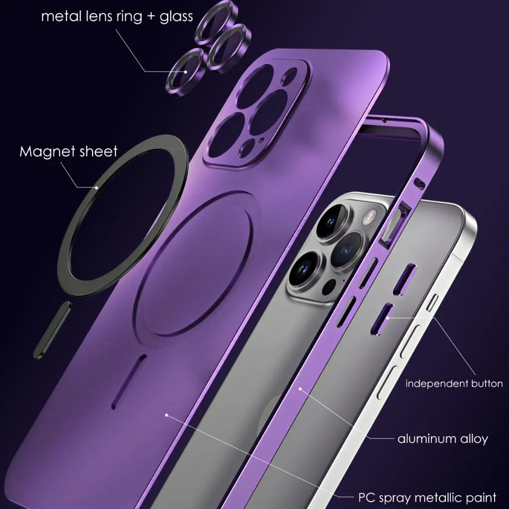 Magnetische Metallgehäuse für iPhone 14 Pro Max, Schlankes Design mit MagSafe-Technologie, Optimaler Schutz vor Stößen und Kratzern 6