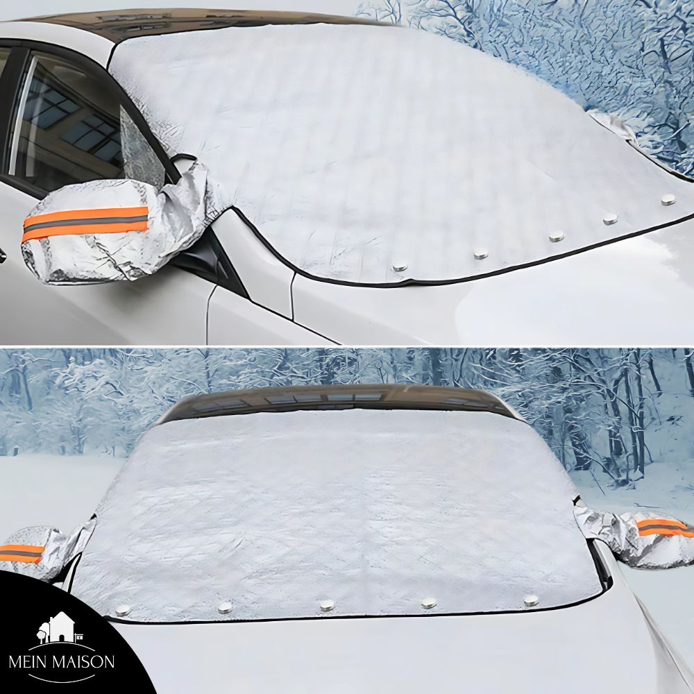 Magnetischer Schneeschutz für Autos – IceBlocker für Windschutzscheibe und Seitenspiegel, 225x110 cm, Wetterfest, Schwarz 0