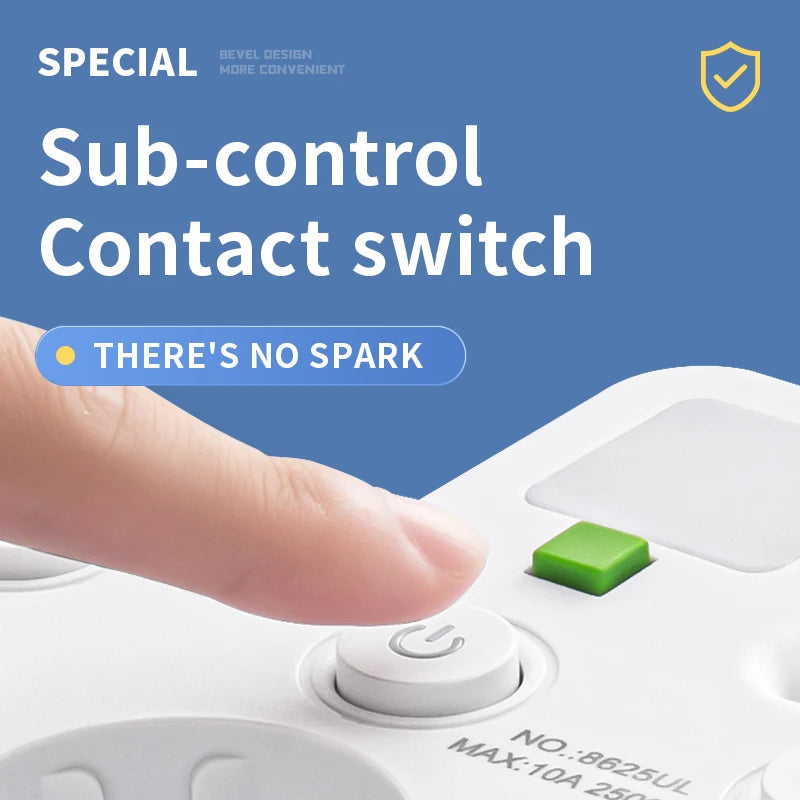 Steckdosenleiste mit USB und Typ-C – 3-4-fach Mehrfachsteckdose, 2500 W, Überspannungsschutz, Flammhemmendes Gehäuse 3