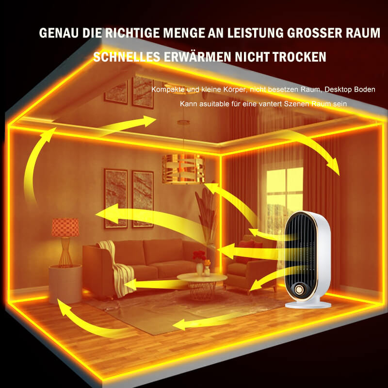 Tragbare Keramik-Raumheizung 1500W mit 2 Heizstufen und Überhitzungsschutz – Kompakt und energieeffizient für Büros und Schlafzimmer 5