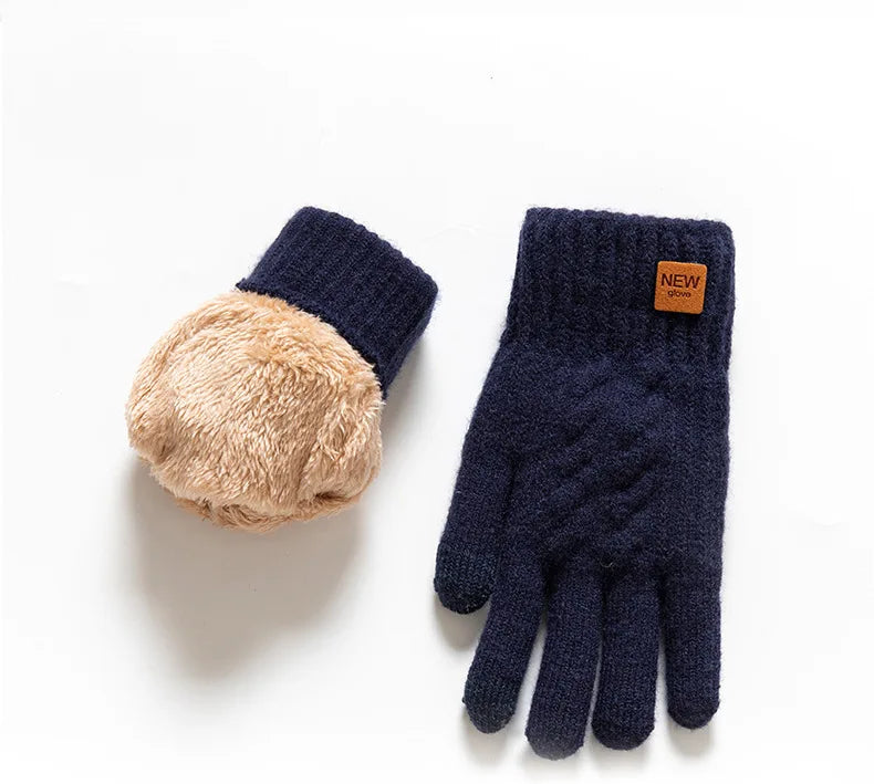 Warme Fleece-Handschuhe Damen und Herren mit Zopfmuster – Touchscreen-fähig für den Winter 7