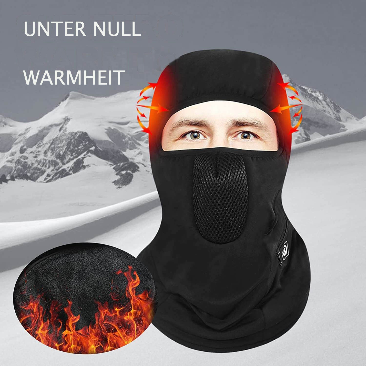Wiederaufladbare Heizmaske - Komfortabel für Winteraktivitäten 3